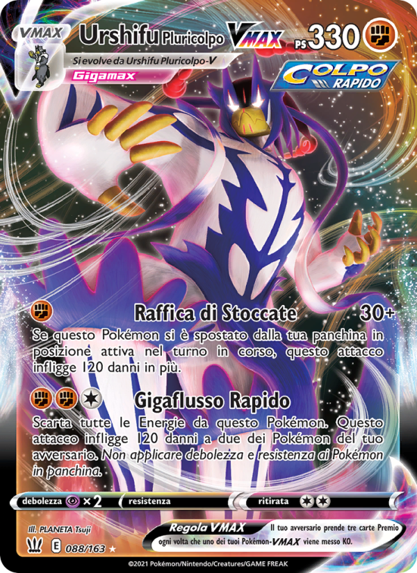 Urshifu Pluricolpo VMAX 088/183 — Battle Styles (Italian Pokémon TCG card)