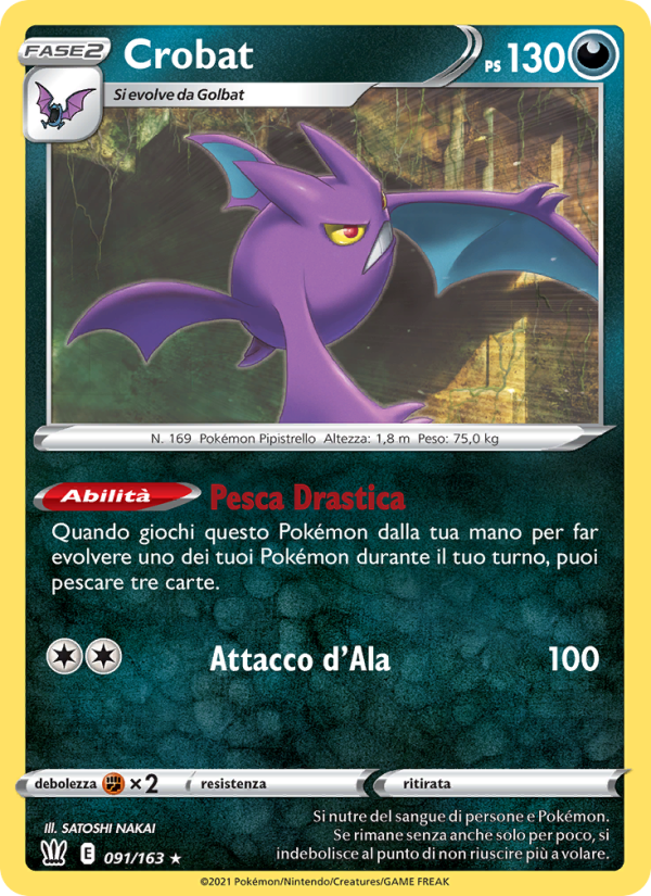 Crobat 091/183 — Battle Styles (Italian Pokémon TCG card)