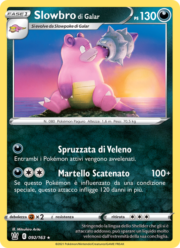 Slowbro di Galar 092/183 — Battle Styles (Italian Pokémon TCG card)