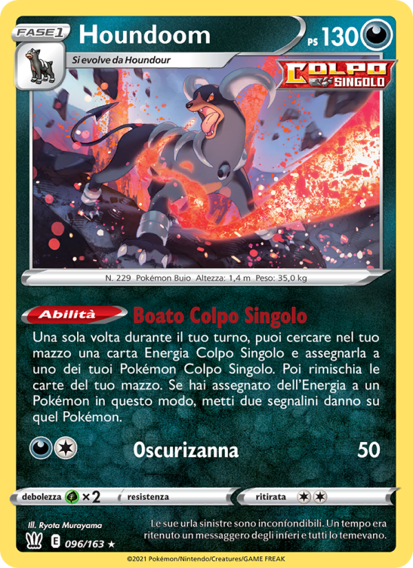 Houndoom 096/183 — Battle Styles (Italian Pokémon TCG card)