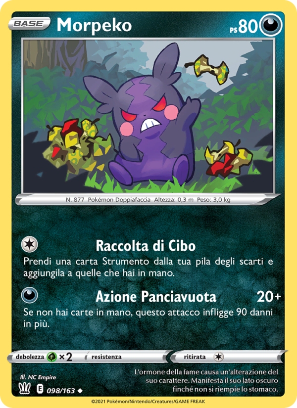 Morpeko 098/183 — Battle Styles (Italian Pokémon TCG card)