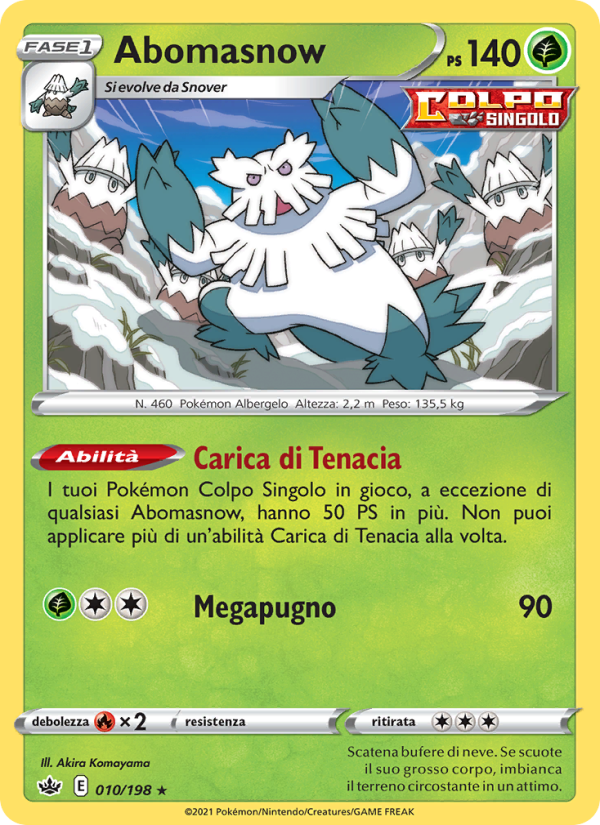 Abomasnow 010/233 — Chilling Reign (Italian Pokémon TCG card)