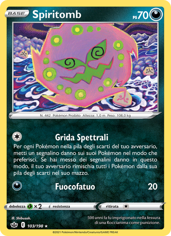 Spiritomb 103/233 — Chilling Reign (Italian Pokémon TCG card)