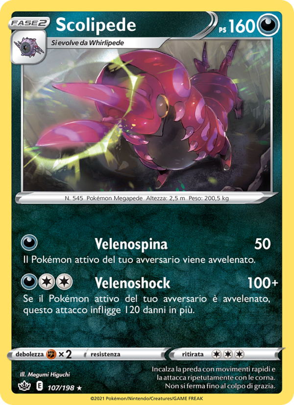 Scolipede 107/233 — Chilling Reign (Italian Pokémon TCG card)