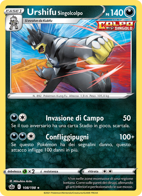 Urshifu Singolcolpo 108/233 — Chilling Reign (Italian Pokémon TCG card)