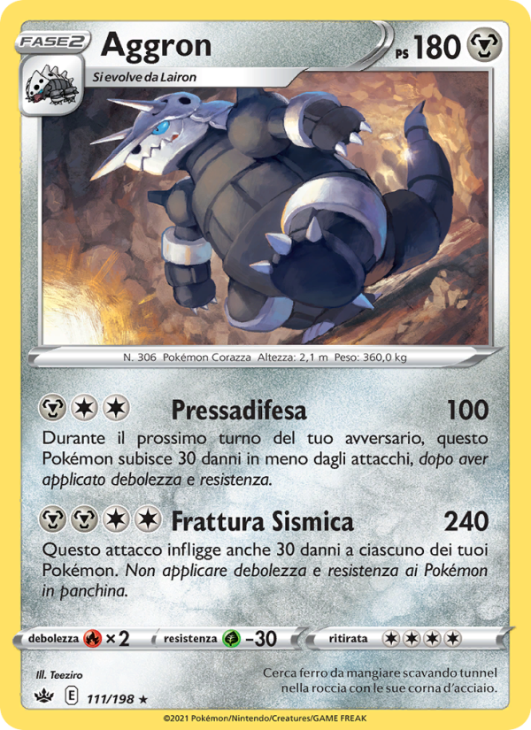Aggron 111/233 — Chilling Reign (Italian Pokémon TCG card)
