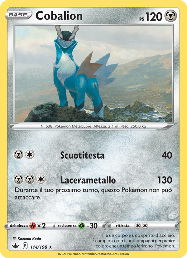 Cobalion 114/233 — Chilling Reign (Italian Pokémon TCG card)
