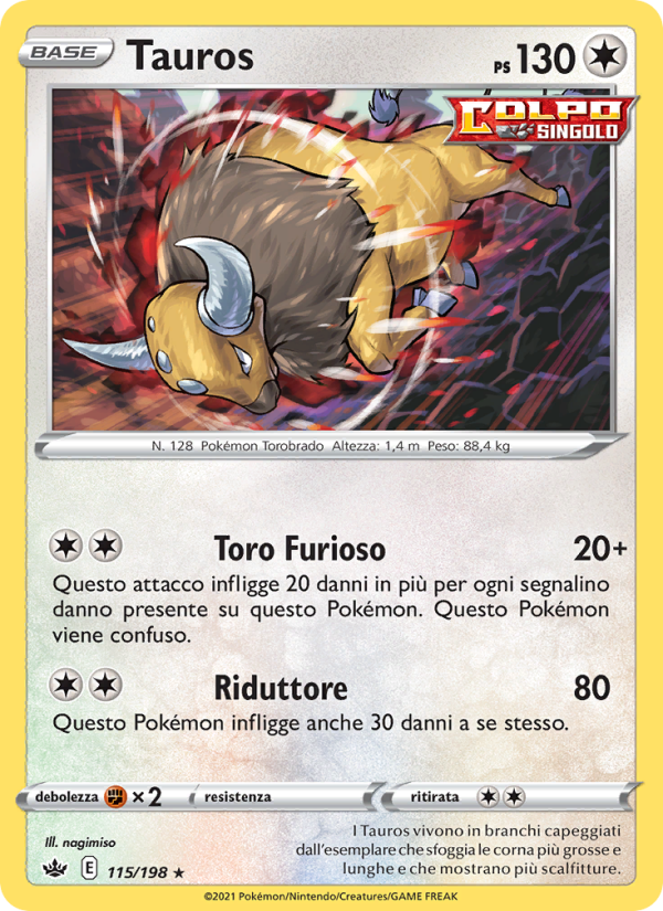 Tauros 115/233 — Chilling Reign (Italian Pokémon TCG card)