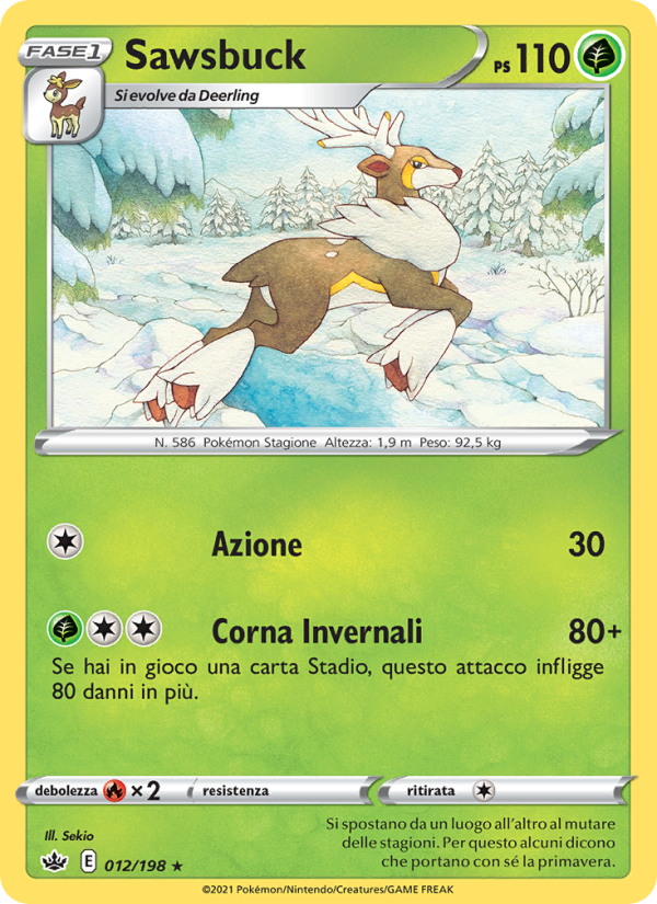 Sawsbuck 012/233 — Chilling Reign (Italian Pokémon TCG card)