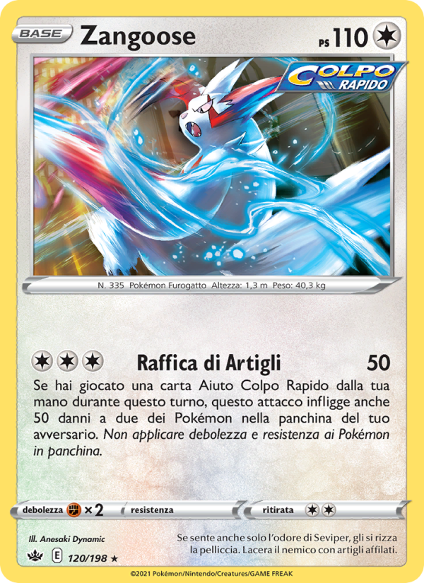 Zangoose 120/233 — Chilling Reign (Italian Pokémon TCG card)