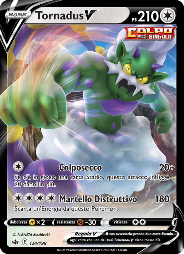 Tornadus V 124/233 — Chilling Reign (Italian Pokémon TCG card)