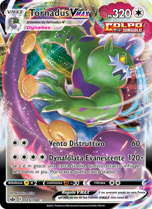 Tornadus VMAX 125/233 — Chilling Reign (Italian Pokémon TCG card)