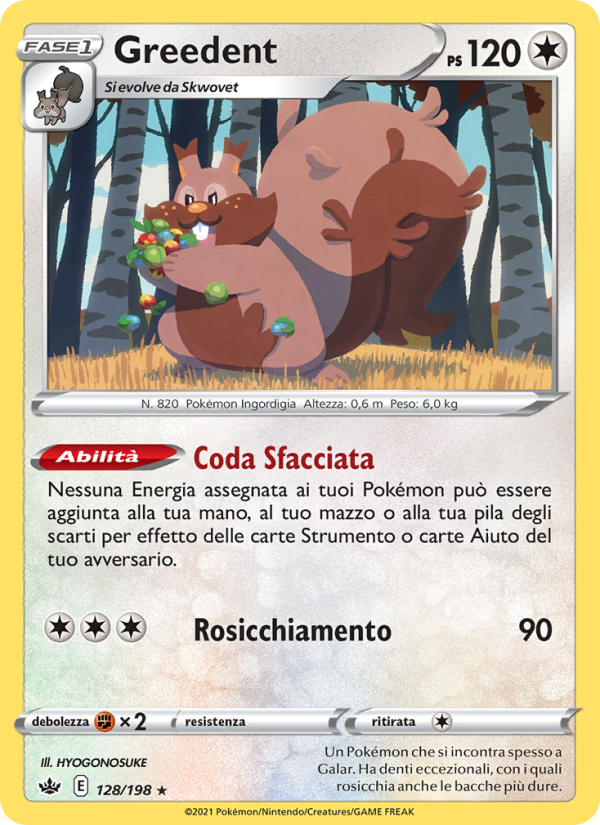 Greedent 128/233 — Chilling Reign (Italian Pokémon TCG card)