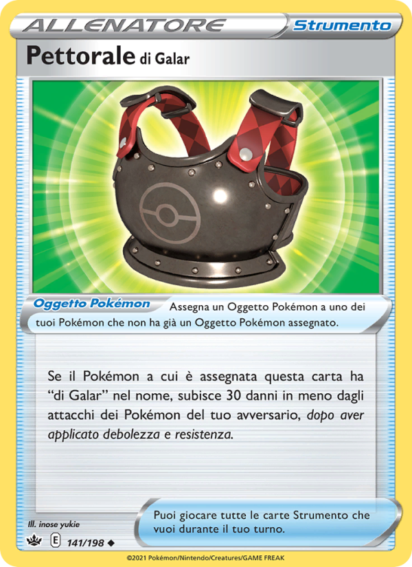 Pettorale di Galar 141/233 — Chilling Reign (Italian Pokémon TCG card)