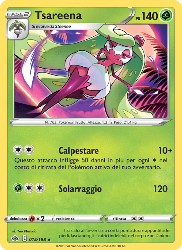 Tsareena 015/233 — Chilling Reign (Italian Pokémon TCG card)