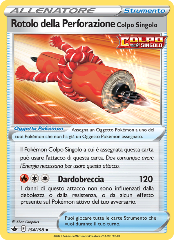 Rotolo della Perforazione Colpo Singolo 154/233 — Chilling Reign (Italian Pokémon TCG card)