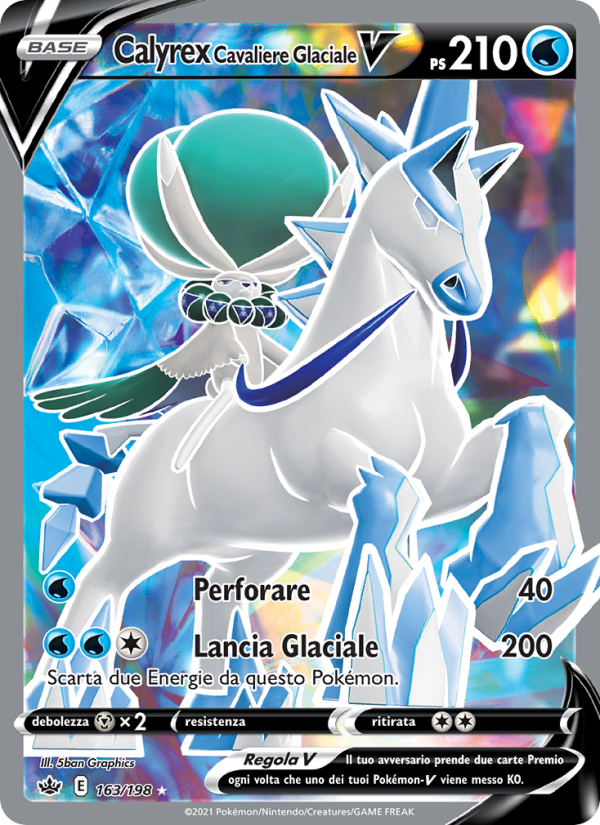 Calyrex Cavaliere Glaciale V 163/233 — Chilling Reign (Italian Pokémon TCG card)