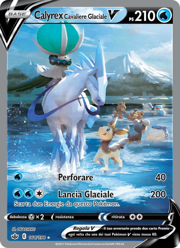 Calyrex Cavaliere Glaciale V 164/233 — Chilling Reign (Italian Pokémon TCG card)