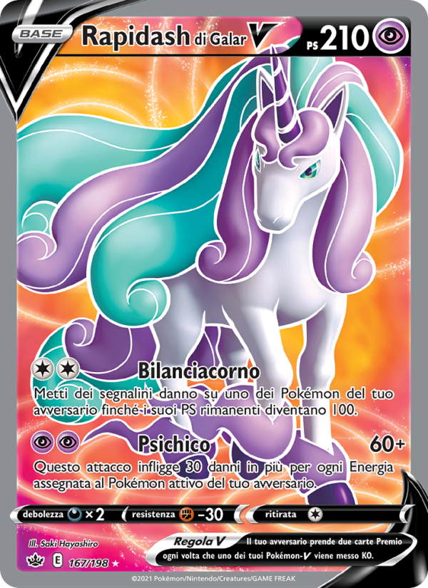 Rapidash di Galar V 167/233 — Chilling Reign (Italian Pokémon TCG card)