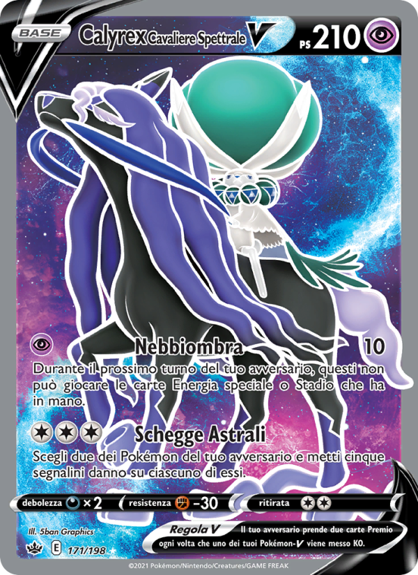 Calyrex Cavaliere Spettrale V 171/233 — Chilling Reign (Italian Pokémon TCG card)