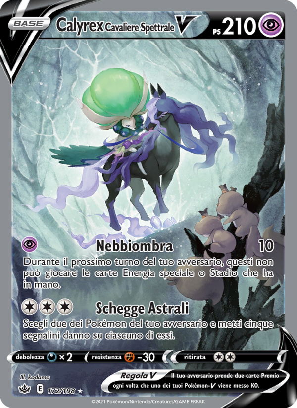 Calyrex Cavaliere Spettrale V 172/233 — Chilling Reign (Italian Pokémon TCG card)