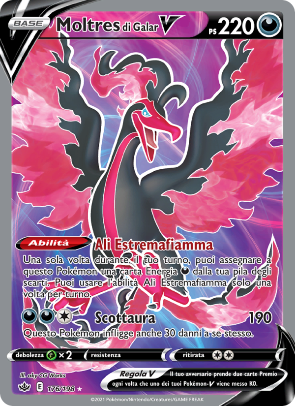 Moltres di Galar V 176/233 — Chilling Reign (Italian Pokémon TCG card)