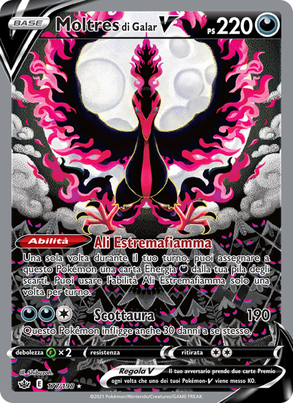 Moltres di Galar V 177/233 — Chilling Reign (Italian Pokémon TCG card)