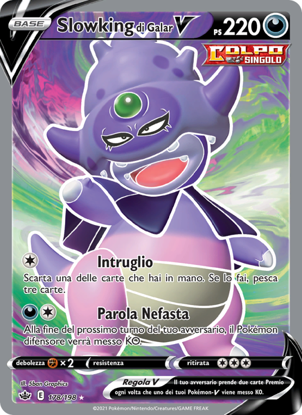 Slowking di Galar V 178/233 — Chilling Reign (Italian Pokémon TCG card)