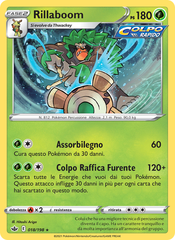 Rillaboom 018/233 — Chilling Reign (Italian Pokémon TCG card)
