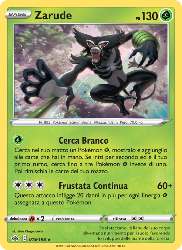 Zarude 019/233 — Chilling Reign (Italian Pokémon TCG card)