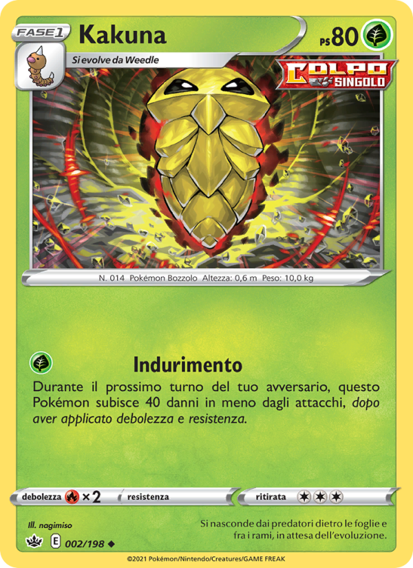 Kakuna 002/233 — Chilling Reign (Italian Pokémon TCG card)