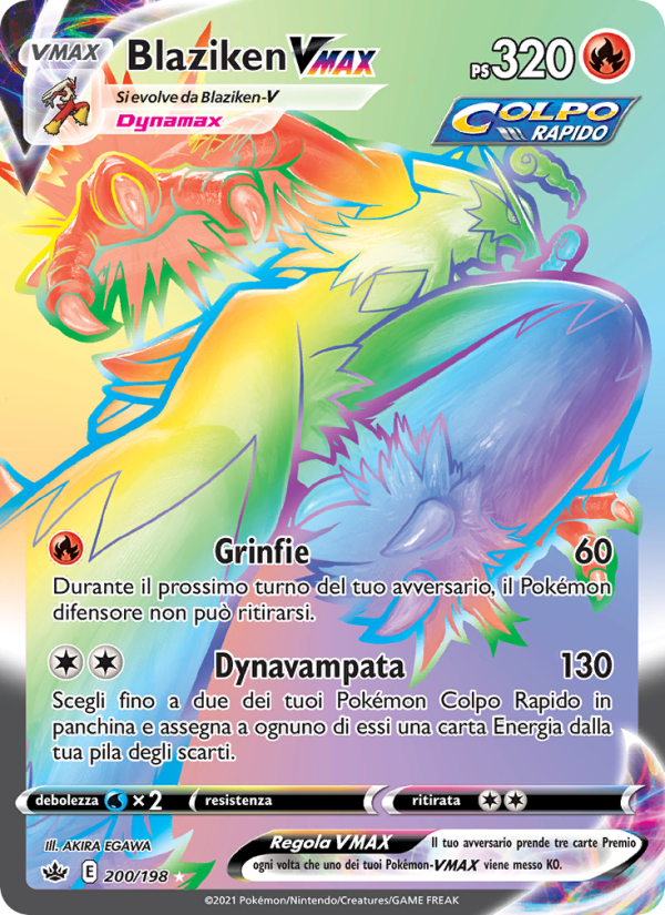 Blaziken VMAX 200/233 — Chilling Reign (Italian Pokémon TCG card)
