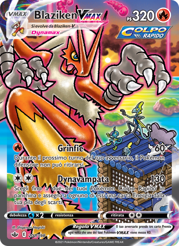 Blaziken VMAX 201/233 — Chilling Reign (Italian Pokémon TCG card)