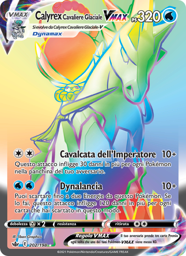 Calyrex Cavaliere Glaciale VMAX 202/233 — Chilling Reign (Italian Pokémon TCG card)
