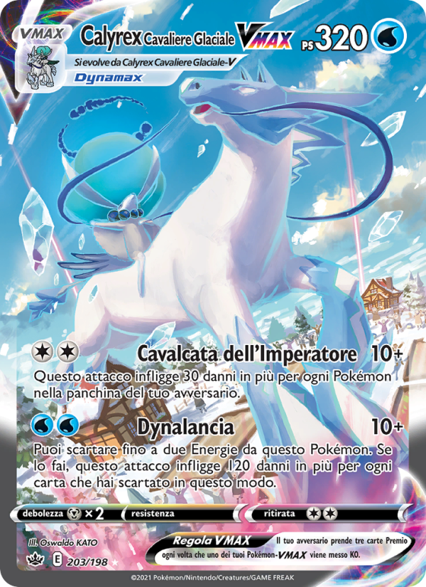 Calyrex Cavaliere Glaciale VMAX 203/233 — Chilling Reign (Italian Pokémon TCG card)