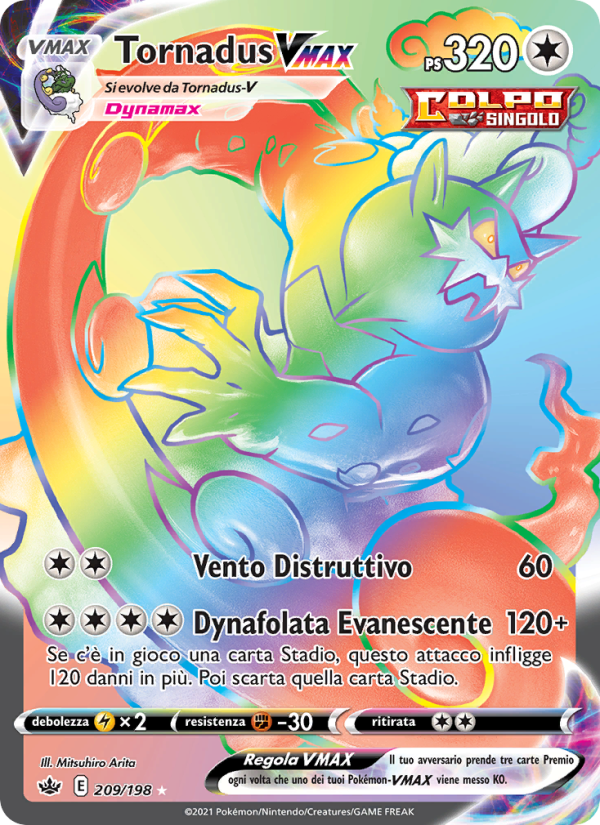 Tornadus VMAX 209/233 — Chilling Reign (Italian Pokémon TCG card)