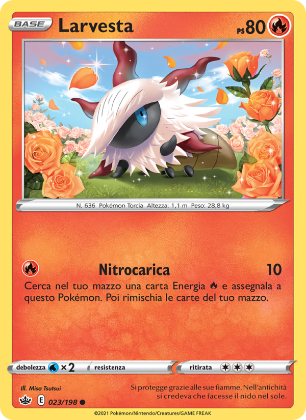 Larvesta 023/233 — Chilling Reign (Italian Pokémon TCG card)