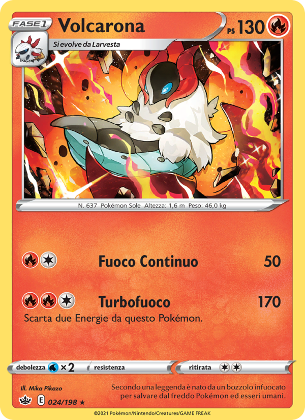 Volcarona 024/233 — Chilling Reign (Italian Pokémon TCG card)