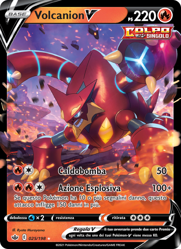 Volcanion V 025/233 — Chilling Reign (Italian Pokémon TCG card)