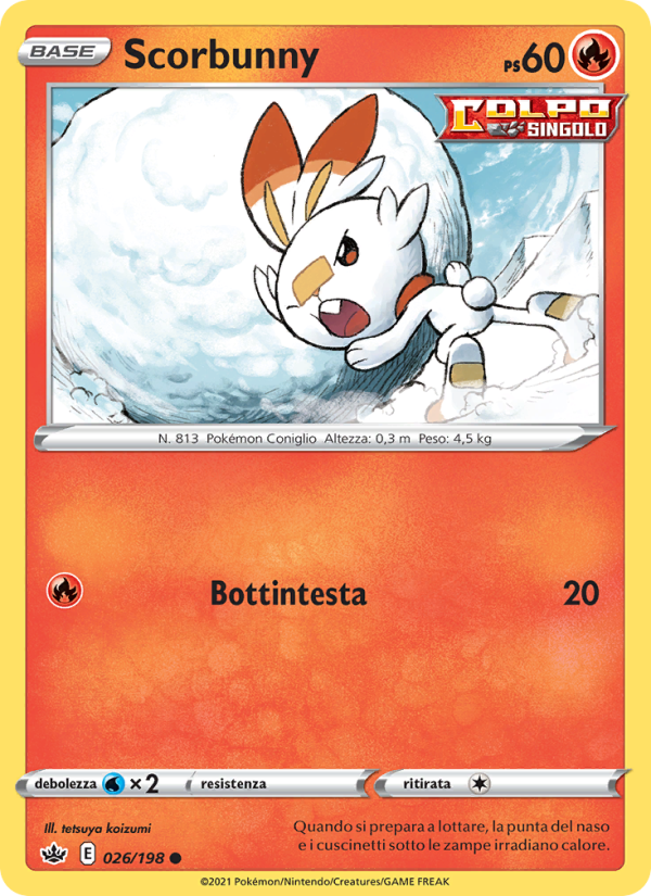 Scorbunny 026/233 — Chilling Reign (Italian Pokémon TCG card)