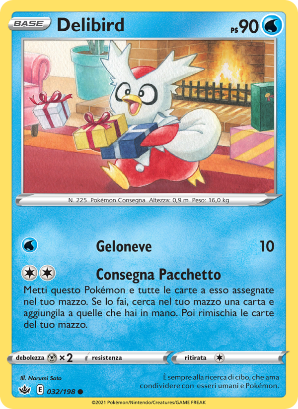 Delibird 032/233 — Chilling Reign (Italian Pokémon TCG card)