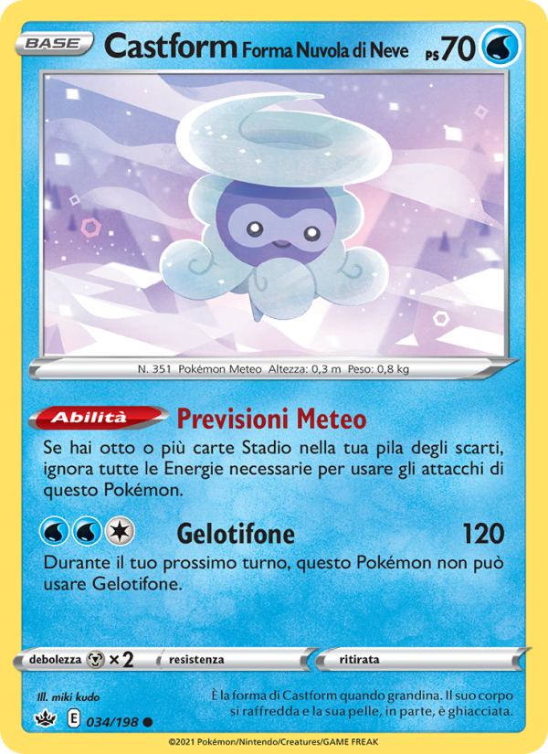 Castform Forma Nuvola di Neve 034/233 — Chilling Reign (Italian Pokémon TCG card)