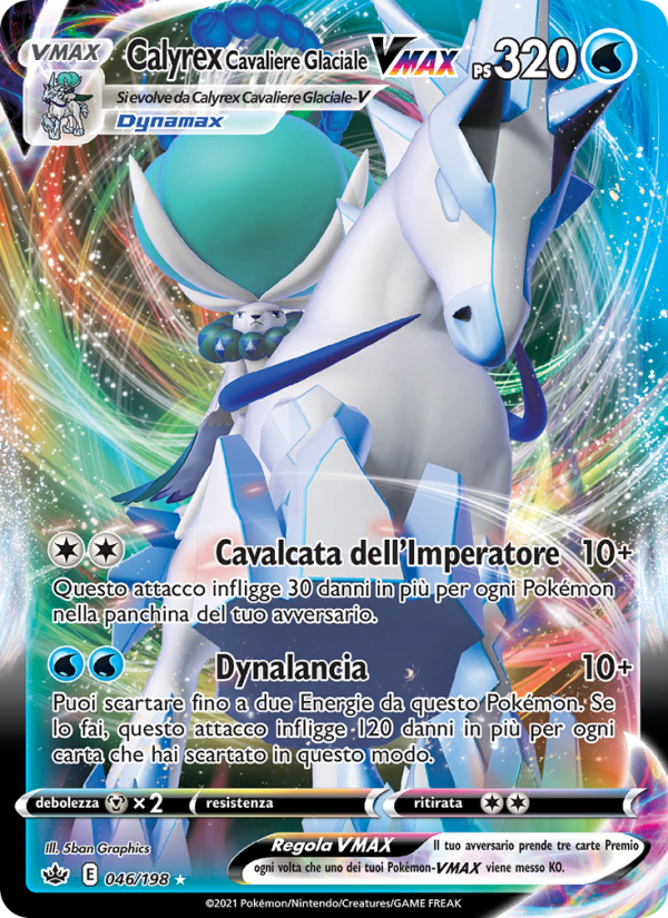 Calyrex Cavaliere Glaciale VMAX 046/233 — Chilling Reign (Italian Pokémon TCG card)