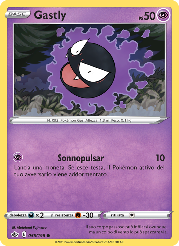 Gastly 055/233 — Chilling Reign (Italian Pokémon TCG card)