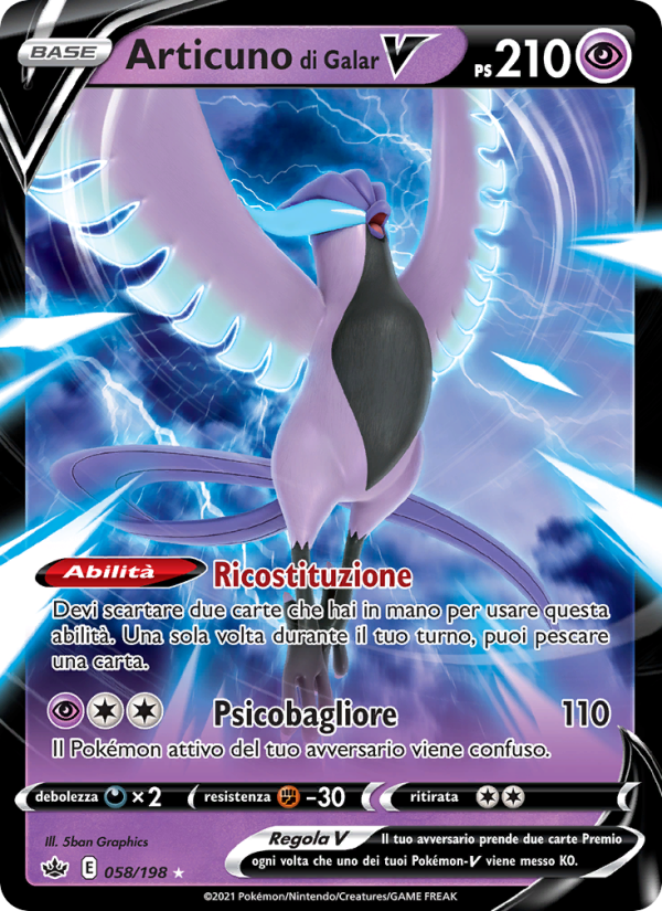 Articuno di Galar V 058/233 — Chilling Reign (Italian Pokémon TCG card)