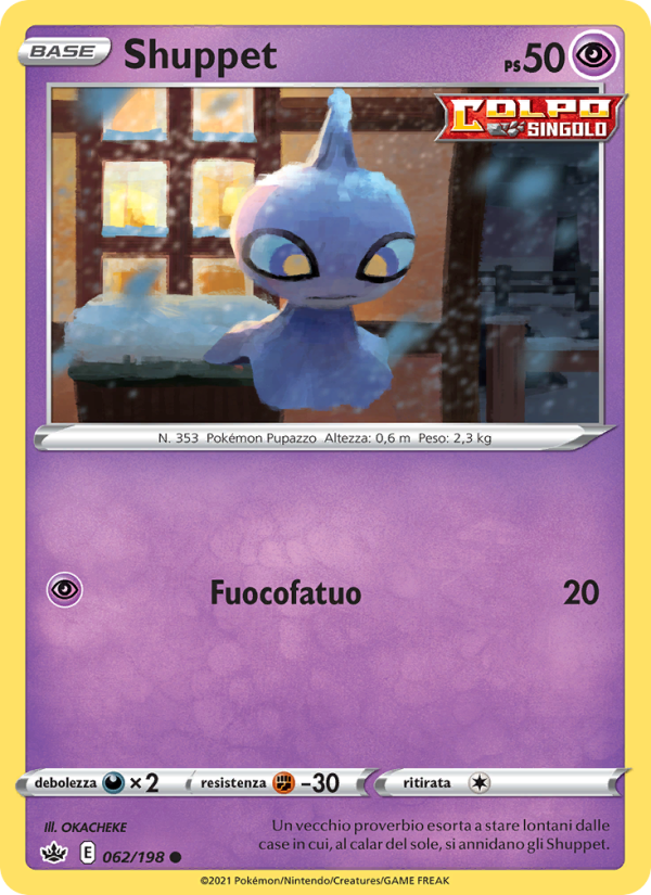 Shuppet 062/233 — Chilling Reign (Italian Pokémon TCG card)
