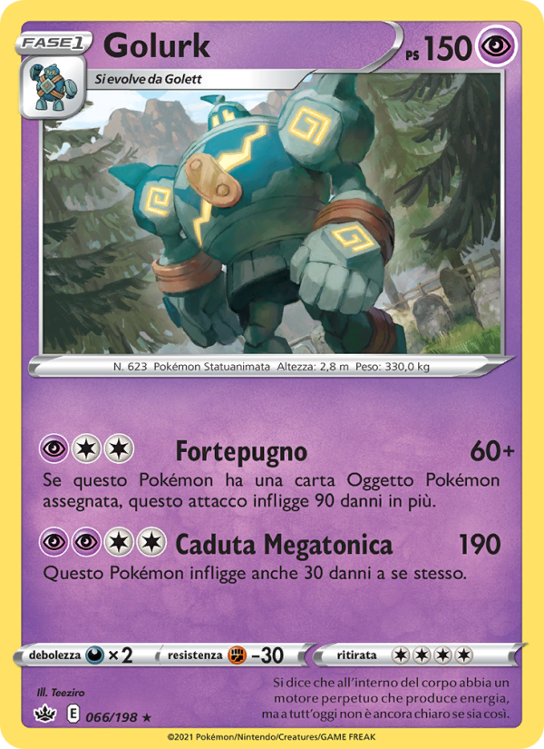 Golurk 066/233 — Chilling Reign (Italian Pokémon TCG card)