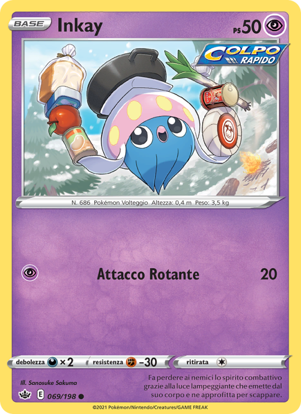 Inkay 069/233 — Chilling Reign (Italian Pokémon TCG card)