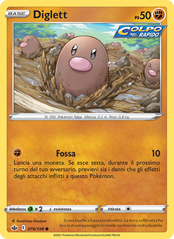 Diglett 076/233 — Chilling Reign (Italian Pokémon TCG card)