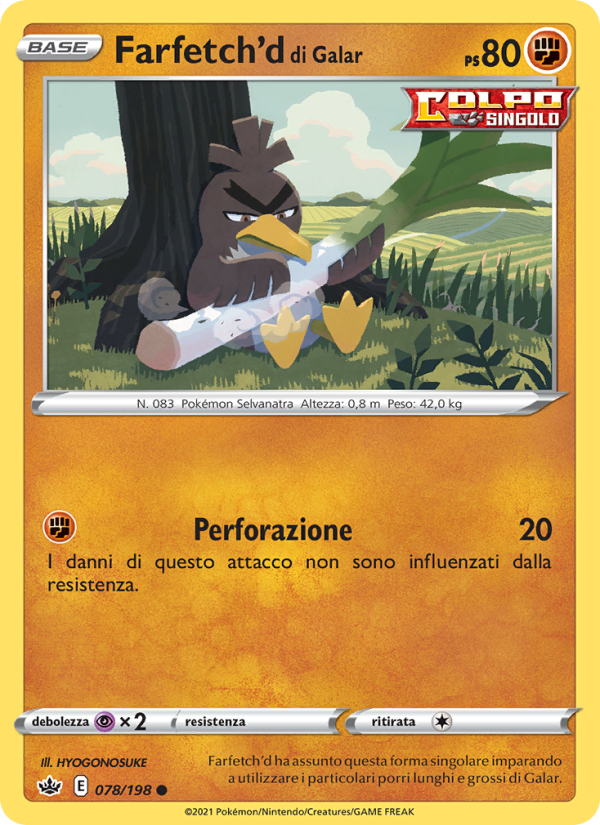 Farfetch'd di Galar 078/233 — Chilling Reign (Italian Pokémon TCG card)